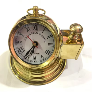 Reloj analógico de latón brillante náutico, números romanos, reloj de decoración para el hogar y la Oficina. by Calvin hancrafraft - Product Image 5
