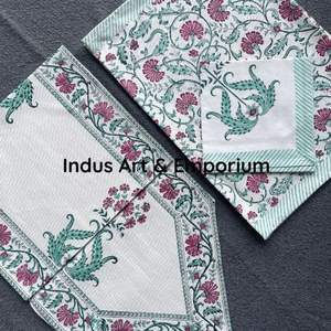 Tapis de Table indien en coton à imprimé Floral, ensemble de 6 serviettes et 6 tapis - Product Image 6