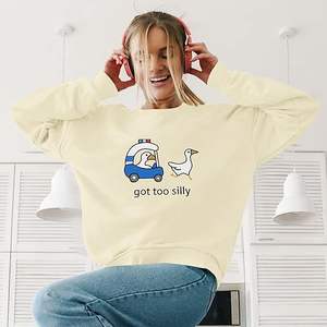 Custom Print Logo <b>Sweater</b> Loose Streetwear Oversized Heavyweght Hoodie Women <b>Crewneck</b> Sweatshirt - Product Image 5