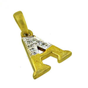 Pendentif personnalisé en or plaqué diamant, lettre a, bijoux personnalisés, cadeau, breloques et pendentifs en diamant - Product Image 3