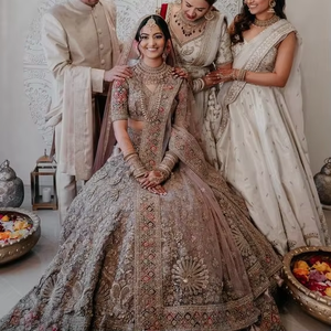 Vestido de novia pesado Koti Lehenga, elegante, embellecido en cuentas de cristal, trabajo de piedra para boda, nuevo, 2021 - Product Image 3