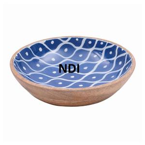 Enamel Finishing Household Catering Serving Bowl Customized Fruit Salad Server Bowl Pasta Or <b>Noodles</b> Serving Wooden Bowl - Product Image 4