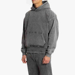 NUEVO logotipo personalizado Lavado ácido & Sun Fade Sudaderas con capucha Impresión de peso pesado Ropa de calle de gran tamaño Jersey Transpirable Liso Hombres Sudadera con capucha - Product Image 3