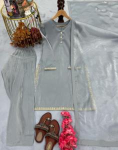 Độc Quyền Phụ Nữ Truyền Thống Ưa Thích Ấn Độ Pakistan Salwar Phù Hợp Với Phong Cách Áo Choàng Dài Ren 100% Lụa Hoa Mô Hình Ấn Độ - Product Image 6