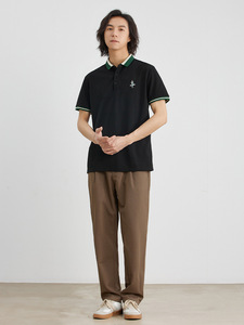 Novedad de verano, camiseta Polo de manga corta hueca Lop-up para hombre, camiseta de moda de negocios transpirable de seda helada, ropa de marca para hombre - Product Image 2