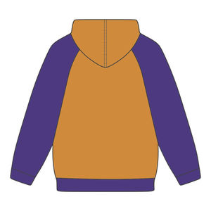 Sudadera con Capucha Omega Bordada Premium en Dorado Antiguo y Morado, Mangas Raglán, Ropa de Fraternidad Griega, Ropa Universitaria Divine Nine HBCU - Product Image 3