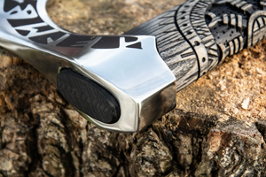 Hache à pizza personnalisée faite à la main tête de hache damas manche en bois gaine en cuir noir acier cuisine-vente entière de qualité industrielle haute - Product Image 4