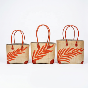 Bolso Tote de Rafia Bordado, Bolso de Compras Reutilizable, Cierre Abierto, Patrón Floral de Algodón, Bolso Portátil para Viajes Diarios - Product Image 5