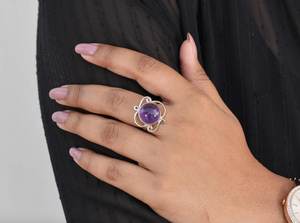 Stackable Designer <b>Amethyst</b> Round <b>Ring</b> 925 Sterling Silver Factory Wholesale Bulk Handmade Natural Jewelry - Product Image 4