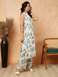 New Arrival Women Long Kurti V Neck Ethnic Wear Design Fashionable and Lightweight <b>Fabric</b> Factory Exporter - Product Image 4