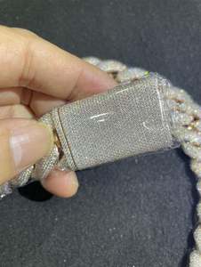 VVS Moissanite 925 Pulsera de plata esterlina 30MM 24 pulgadas Chapado en oro blanco - Product Image 4