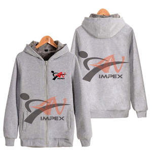 คุณภาพสูงที่กําหนดเองการพิมพ์โลโก้ผู้ชายซิป Hoodie วัสดุที่กําหนดเองยืดหยุ่นผู้ชายเสื้อสเวตเตอร์ Hoodie - Product Image 3