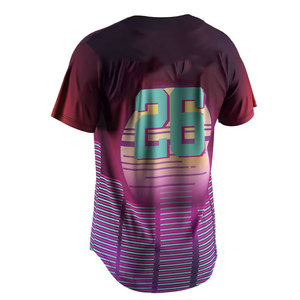 Lightweight Sublimation Printed <b>Baseball</b> Jersey Moisture-Wicking Four-Way Stretch Eco-Friendly 100% Polyester Mesh Fabric-Custom - Product Image 5