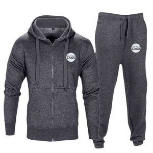 High Street Fashion Custom Applique Embroidery Heavyweight Warm Winter Mens Tracksuit - Product Image 2