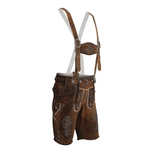 <b>Old</b> Style Plus Size High Embroidered Lederhosen for Men | Antique Look Bavarian Leather Shorts | Handmade Oktoberfest Costume - Product Image 2