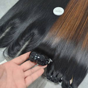 Brown <b>Color</b> Bone Straight Super Double Virgin Vietnamese Human <b>Hair</b> Bundles With Closure Virgin <b>Hair</b> Bundles With Closure - Product Image 3