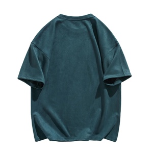 Camiseta de hombre de ajuste Regular de peso pesado de algodón de punto liso con logotipo personalizado OEM de alta calidad - Product Image 3