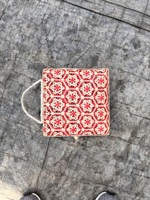 Cesta de Almacenamiento Tejida de Mimbre de Alta Calidad, Hecha a Mano, Ecológica, Estilo Vintage, Forma Cuadrada, con Forro de Fibra de Bambú y Decoración Floral