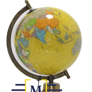 Sphère en laiton Astrolabe maritime vintage Globe du monde à collectionner nautique maison décorative article de collection à un pied