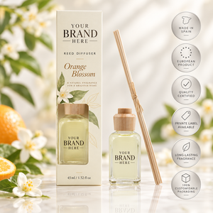 Diffusore di Fragranza al Fiore d'Arancio 45ml con Etichetta Privata OEM |   Fragranza per la Casa Floreale Mediterranea |   Prodotto in Spagna UE - Product Image 1