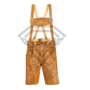 Pantalones Cortos de Cuero Genuino de Ante para Hombre, Estilo Bávaro Oktoberfest, con Tirantes, Traje Tradicional Alemán - Product Image 1