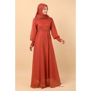 Robe de soirée trapèze pour femme avec détails en dentelle, col rond, courte, pour fête formelle, longueur ras du sol, taille naturelle, XS, strass et perles - Product Image 4