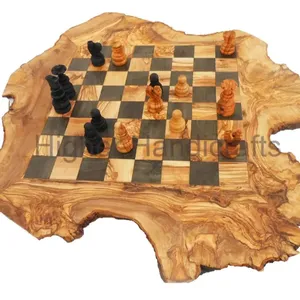 독특한 체스 세트 소박한 체스 세트 보드 18 인치 사용자 정의 모노그램 나무 체스 세트 게임