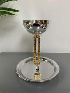 Lujo Metal 100% alimentos seguros para ensaladas cuencos nueces cuencos bandeja hecha a mano nueva llegada Servidor de condimentos para fiestas pulido sostenible - Product Image 4