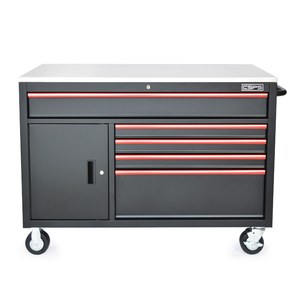 Armoire à outils en acier de 132cm avec 05 tiroirs Coffre à outils roulants personnalisable pour garage et entrepôt Support OEM Vente en gros - Product Image 1