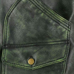 Chaleco de cuero Vintage para hombre, Chaleco de cuero de vaca Real encerado verde para caza y pesca, chaleco de cuero estilo Club con bolsillos - Product Image 4