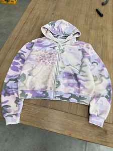 Custom Men's 100% Cotton <b>Vintage</b> Acid Washed Fleece <b>Zip</b> <b>up</b> Hoodies High Quality Oversized French Terry Streetwear <b>Zip</b> <b>up</b> <b>Hoodie</b> - Product Image 3