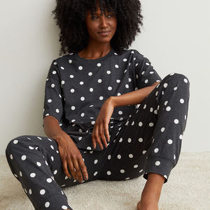 Conjunto de Pijama para Mujer, Ropa de Dormir/Hogar, 2 Piezas, Cómodo, Moderno, Estilo Femenino, Camisa y Pantalón Suaves - Product Image 1