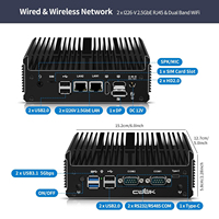 Mini PC CWWK sin ventilador J6412 de 4 núcleos, PC industrial con 2 x 2.5GbE LAN, 2 x RS232 COM, ranura SIM, 3 pantallas, miniordenador para oficina en casa