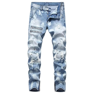 Pantalones vaqueros de hombre de moda de ajuste regular de servicio OEM/Venta caliente de alta calidad para pantalones vaqueros de hombre de ropa informal - Product Image 5