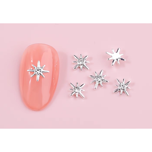 Charm a Forma di Stella Argentata A11aga per Decorazioni Unghie - Product Image 1