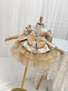 ชุดเดรสปาร์ตี้สำหรับเด็กผู้หญิงชุดเดรสเจ้าหญิงแบบตาข่าย3D ดีไซน์แบบคล้องคอ - Product Image 5