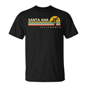 T-shirt promotionnel personnalisé rétro Santa Ana Californie - Product Image 3