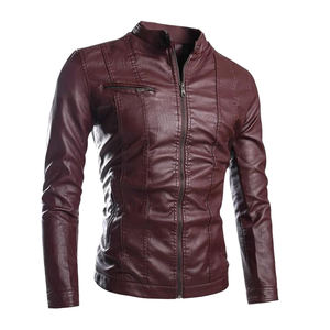 2026 Pakistan <b>Men</b> Leather <b>Jacket</b> Autumn <b>Men's</b> Casual Zipper Leather <b>Jacket</b> <b>Men</b> Clothing Slim Long Sleeve Leather <b>jacket</b> for <b>men</b> - Product Image 2