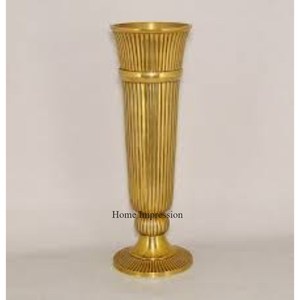 Vase à fleurs trompette de luxe plaqué or de haute qualité de créateur unique le plus fantaisiste Accessoires de décoration de mariage Fournitures - Product Image 6