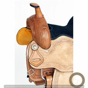 Selles en cuir DD Western de qualité supérieure fabriquées à la main Barrel Racing Show Selle de cheval légère et confortable pour les performances de rodéo - Product Image 2