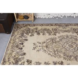 Alfombra de lana clásica Beige marrón de 5,4x9 pies, diseño turco Vintage, área grande, Patchwork rectangular para pasillo, dormitorio, respaldo de látex - Product Image 5