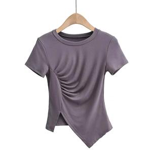 Timeless womens casual <b>t</b> <b>shirt</b> crafted <b>with</b> soft breathable material short sleeves and round <b>neckline</b> suitable for layering OEM - Product Image 5
