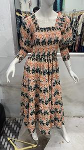 Vintage Midi vestido 100% algodón Wisteria Digital impreso sin mangas bata Mujer cintura Natural Casual lavable Maxi longitud - Product Image 6