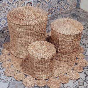 Panier à linge conique en jacinthe d'eau, tissé à la main, panier de rangement, vente en gros, écologique, fabriqué au Vietnam - Product Image 5