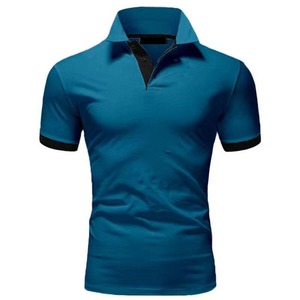 Polo pour homme en coton de haute qualité, coupe ajustée, manches longues, décontracté, pour le golf, avec tissu tricoté à rayures courtes, uni - Product Image 1