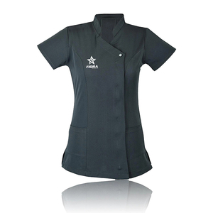 Col en V femmes infirmière gommage haut et tunique ensemble tissu tricoté personnalisable haute qualité Spa et hôpital utilisation gommages - Product Image 2