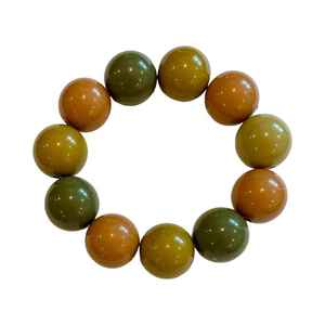 Trendy Multicolour tone chunky resin bead <b>bracelet</b> round round shape jewelry handmade stretch <b>bracelet</b> glossy bold fashion - Product Image 1