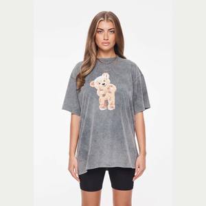 CAMISETA EN BLANCO-CAMISETA LAVADA DE CUELLO EXTENDIDO DE GRAN TAMAÑO GRIS VINTAGE CAMISETAS CON RINGER DE LAVADO DE ÁCIDO GRIS - Product Image 3