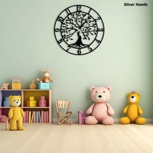 Reloj de pared de metal negro redondo artístico con diseño minimalista elegante Ideal para elegante sala de estar dormitorio cocina u oficina - Product Image 6