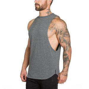 Hommes 100% coton débardeur solide décontracté Fitness gilet respirant entraînement Stringer brodé tricoté vêtements de sport pour une utilisation en salle de sport - Product Image 4